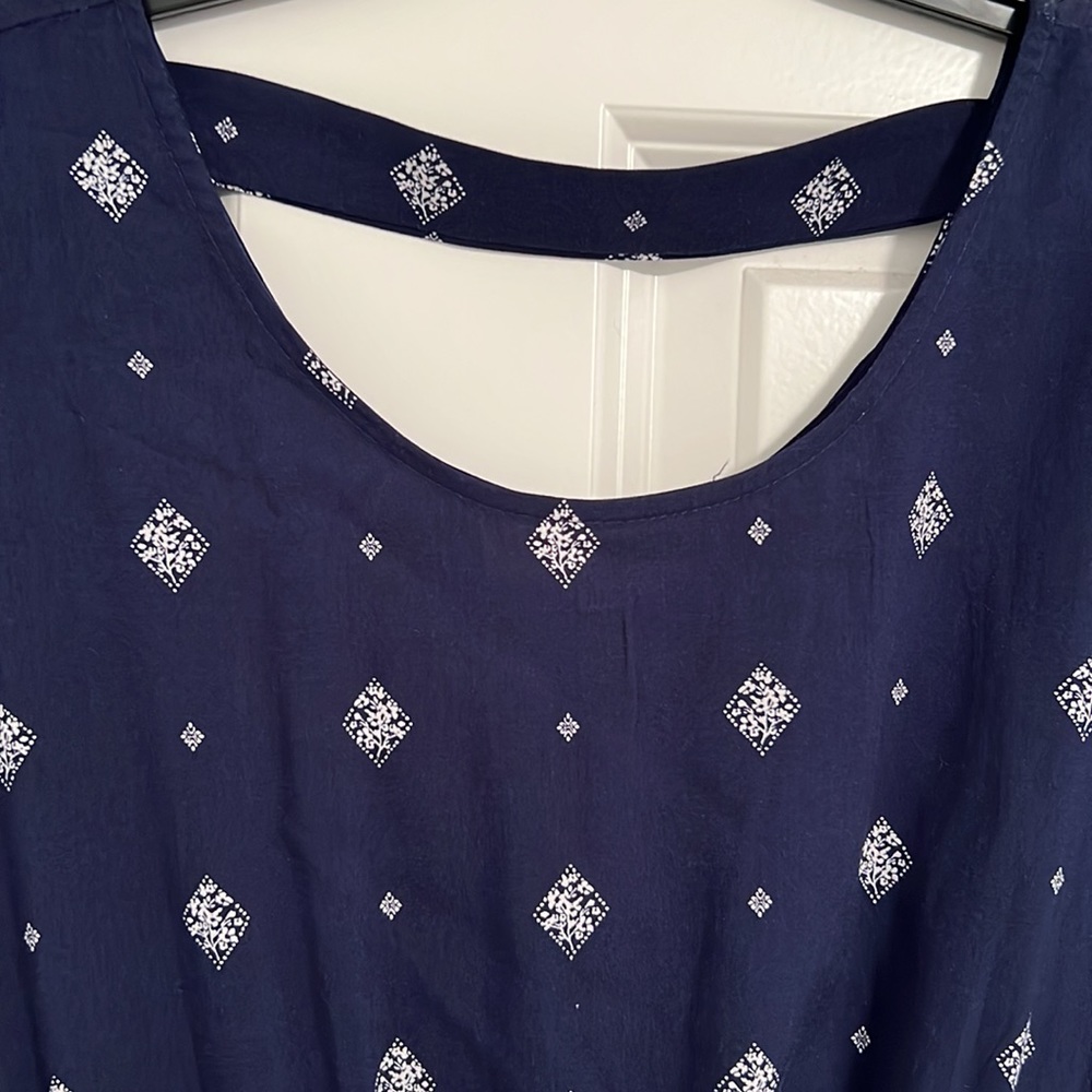 Pink Rose NWT Navy Print Dress with Pockets. Sz S. - Picture 2 of 4